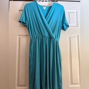 Elegant Blue Wrap Dress